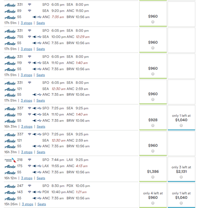 0728 Available Flights Alaska Airlines