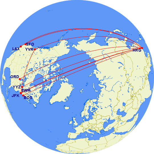 cathay pacific north america routes
